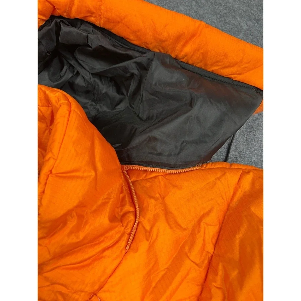 Vintage MATCH 1 Orange Quilted Puffer Parka Hooded Jacket Mens‎ Size L NEW